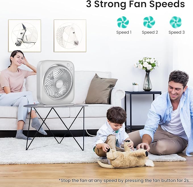 AMACOOL Table Fan, 12 inch Box Fan - Image 2