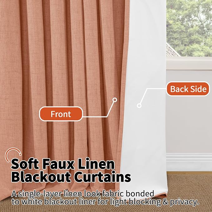 Linen Blackout Curtains 72 Inch Long - Image 8