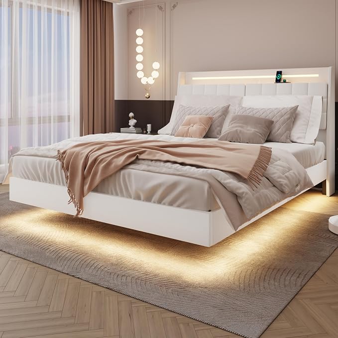 Queen Size Floating Bed Frame by bzbbzcbed