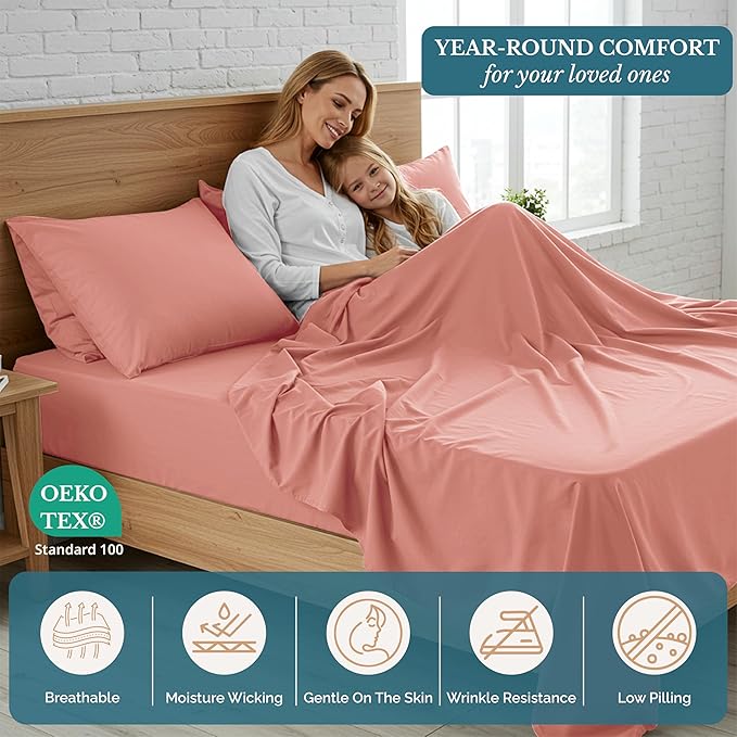 Casa Platino Bedding Sheets & Pillowcases, Pre-Washed Ultra Soft & Breathable - Image 5