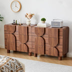 3 Drawer Dressers for Bedroom, 31.5" Wide Large Mid Century Modern Fluted - Image 2