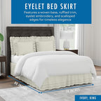 Fresh Ideas Eyelet Bed Skirt, Ruffled Design, 14 Inch Drop, Embroidered - Image 2