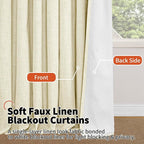 Cream Blackout Curtains for Living Room 90 Inch Length 2 Panels Set, Thermal - Image 8