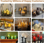 Eywamage Red Glass Flameless Pillar Candles - Image 7