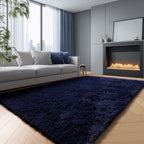 PAGISOFE Navy Blue Rug 4x6, Fluffy Dark Blue Rugs - Image 10