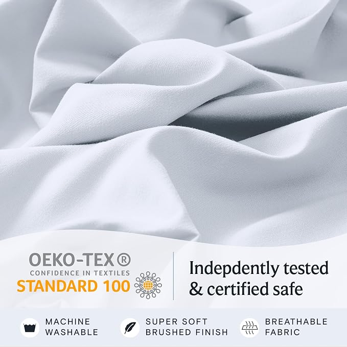 LuxClub 3 PC Twin XL Sheet Set, Deep Pockets Wrinkle Free Cooling Bed Sheets - Image 5