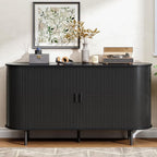 Buffet Cabinet with Storage, Fluted Sideboard Buffet with Sliding Door - Image 9