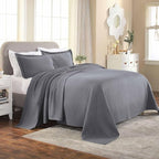 Superior 3 Piece Basketweave Cotton Bedspread Set, Home Bed Decor, Decorative by SUPERIOR