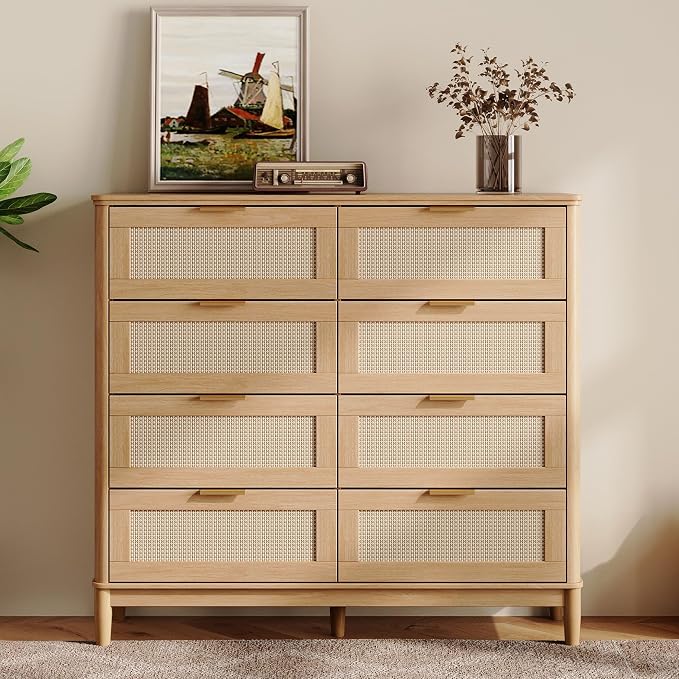 LINSY HOME Rattan Dresser for Bedroom - Image 3