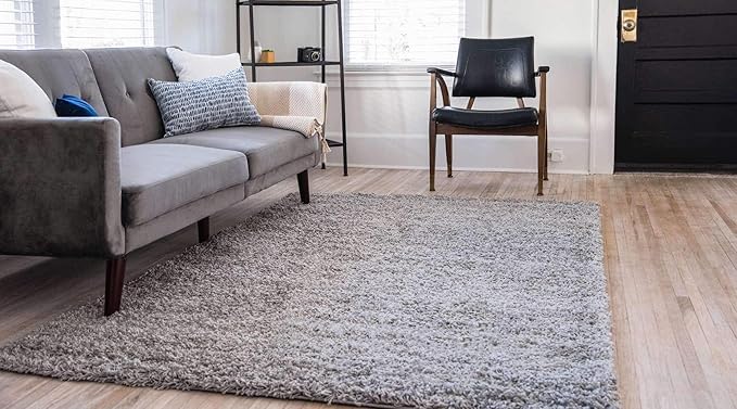 Unique Loom Solid Shag Collection Area Rug - Image 3
