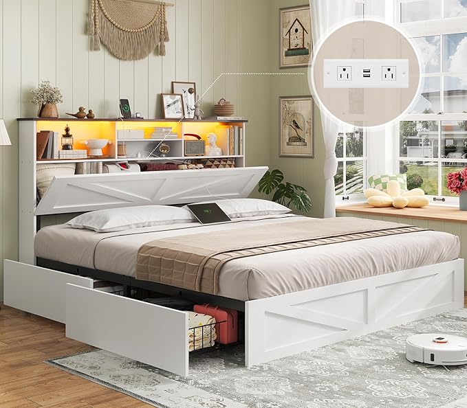 AOGLLATI Farmhouse Queen Bed Frame by AOGLLATI
