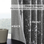 SMILETIME Grey Crushed Velvet Curtains 52x96 inch Luxurious Thermal Insulated - Image 3