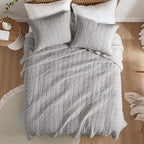 Hyde Lane Luxury Linen Quilt Set Queen Size, Organic European Flax Cotton Blend - Image 7