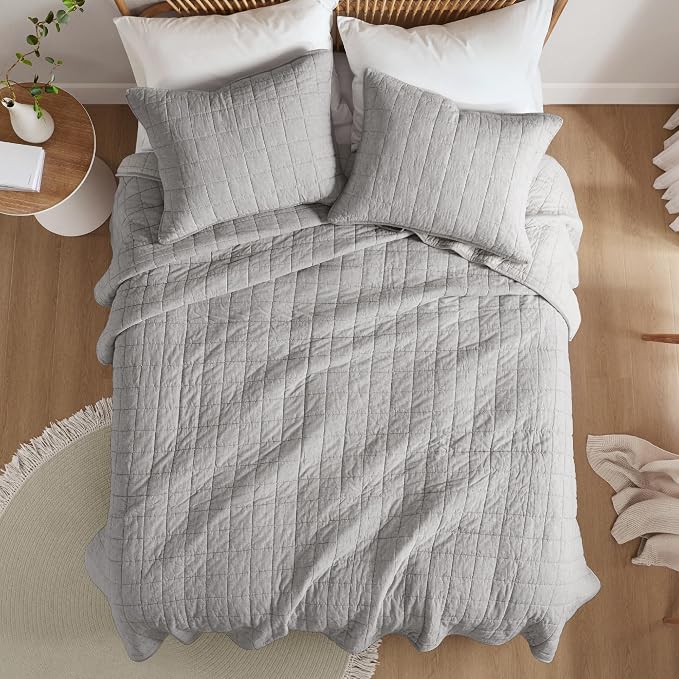 Hyde Lane Luxury Linen Quilt Set Queen Size, Organic European Flax Cotton Blend - Image 7