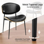 Art Leon Modern Faux Leather Dining Chairs, Mid Century Desk Chair No Wheels - Image 5