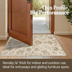 jinchan Torino Floral 5x7 Area Rugs, Vintage-Inspired Neutral Design Accent Rug - Image 5