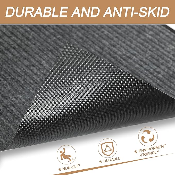 Durable Front Door Mat, Heavy Duty Indoor Outdoor Doormat, Stain and Fade - Image 3