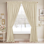 StangH Beige Velvet Curtains for Bedroom 96 inches Long, Luxury Light Dimming - Image 2