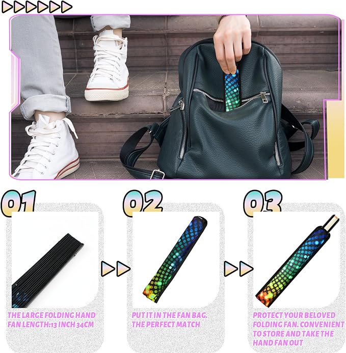 Summer Rave Fan Thigh Holster Rave Fan Holder Folding Hand Pouch Foldable - Image 6