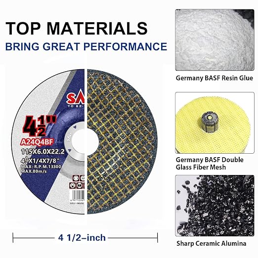 SALI 10 Pack 4-1/2 Inch Grinding Wheels - Image 6