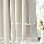Vision Home Natural Linen Full Blackout Curtains - Image 2