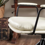 Art Leon Mid Century Modern Chair, Oak Legs Swivel Accent Chair No Wheels - Image 7