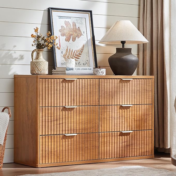 LEYAOYAO Fluted 6 Drawers Dresser by LEYAOYAO-Findtheshiningpointofyourideallife%EF%BC%81