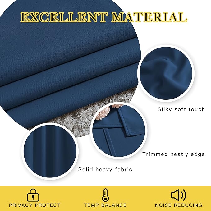 NICETOWN Blackout Living Room Curtains Extra Wide, Triple Weave Grommet Top - Image 3