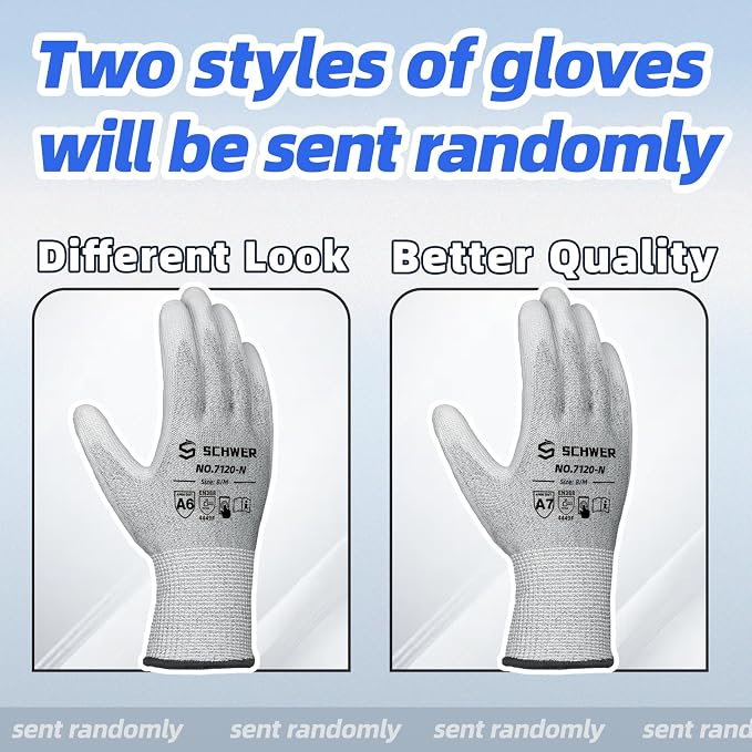 Schwer 6 Pairs ANSI A6 Cut Resistant Gloves CR7120 Cut Proof Work Gloves - Image 2