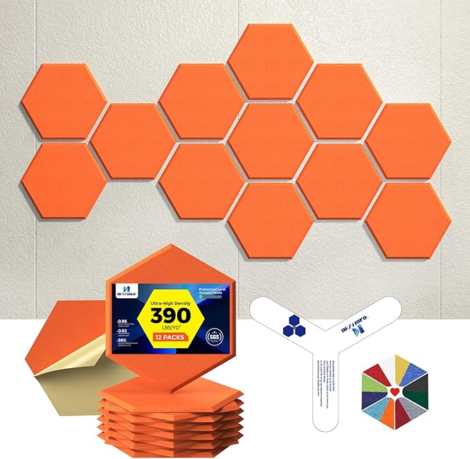 Self-Adhesive Acoustic Panels, 2nd Generation Sound Absorbing Panel, by DEXMOKO