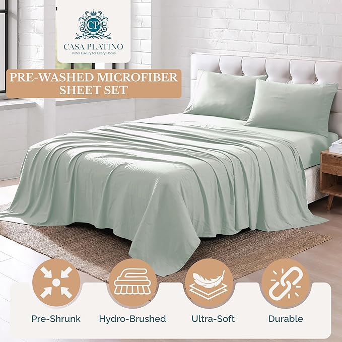 Casa Platino Twin Size Sheets Set – Pre-Washed Bedding, Ultra Soft & Cozy - Image 2