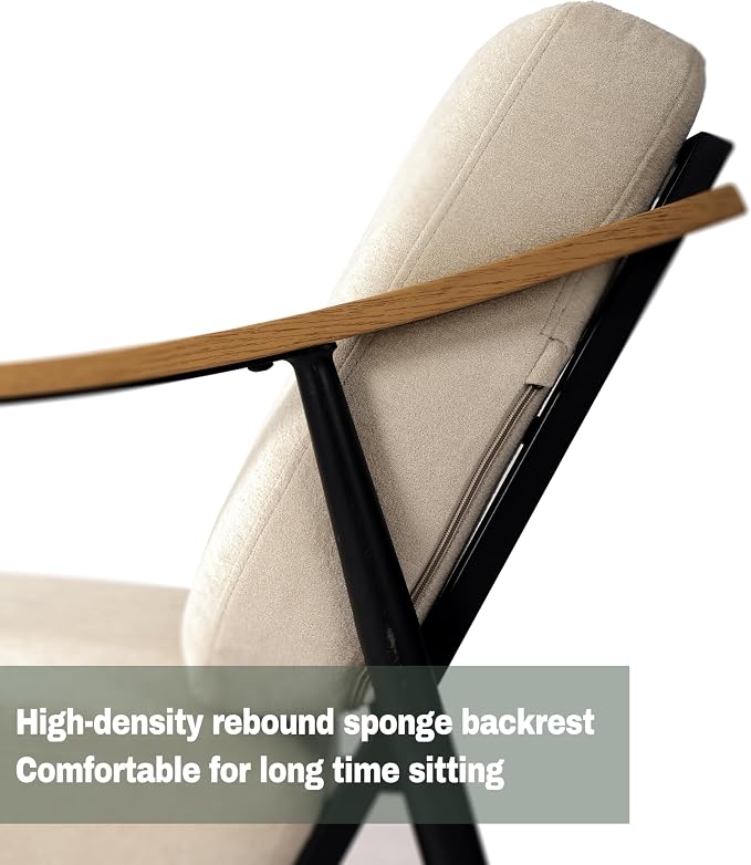 Modern Accent Chairs Set of 2 for Living Room Bedroom Mid Century Arm Chairs - Image 8