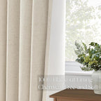 Topfinel Extral Wide Curtains, Cream Pinch Pleated 100% Blackout Linen Luxury - Image 6