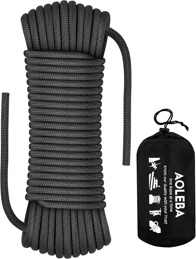 AOLEBA 8.5mm Static Climbing Rope, Outdoor Rock Climbing Ropes, Heavy Duty by AOLEBA