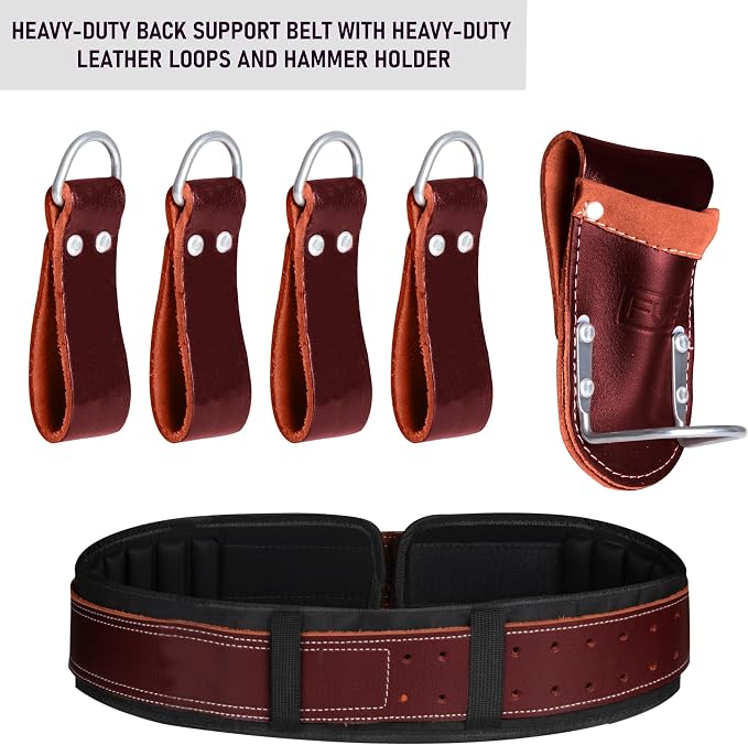 FUERI Tool Belt With Suspender Men Carpenter Pouches Construction Bags - Image 4