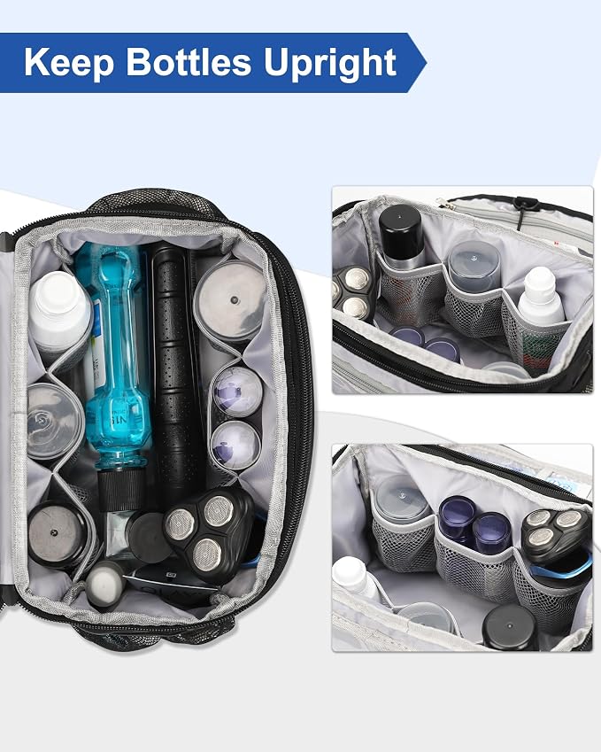 Relavel Toiletry Bag for Men, Hanging Toiletries Bag for Women Water Resistant - Image 4