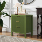 End Table with Storage, Wooden Farmhouse Nightstands with 6 Drawers, Bedside - Image 7