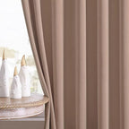 Joydeco Velvet Curtains Rose Beige Blackout Curtains Thermal Insulated 102 - Image 8