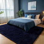 PAGISOFE Navy Blue Rug 3x5, Fluffy Dark Blue Rugs - Image 3