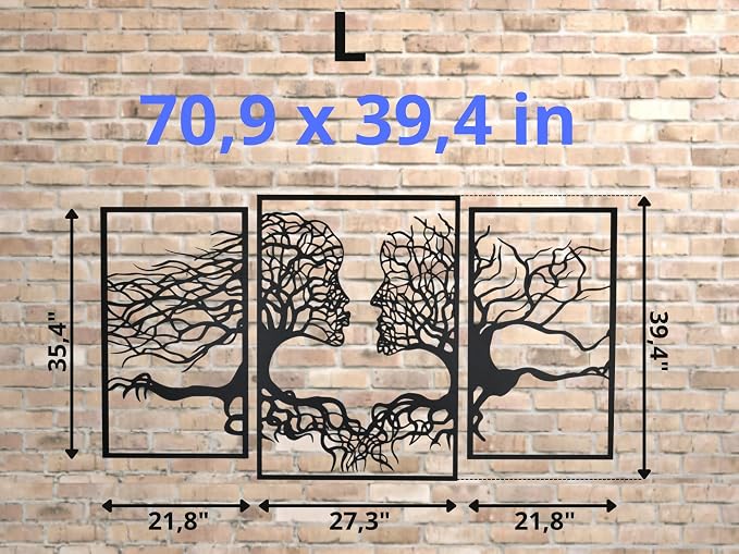 VAILLA Tree of Life Wall Wooden Art Abstract Tree Man Woman Face Large 3D - Image 6