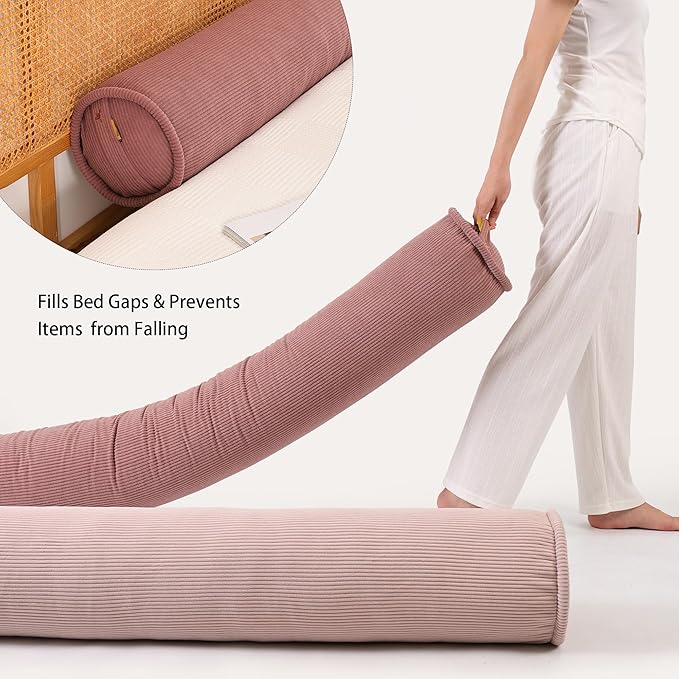Long Bolster Pillow for Bed – Soft Corduroy Body Pillow for Adults, Ergonomic - Image 5