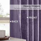SMILETIME Lilac Purple Crushed Velvet Curtains 52x96inch Rod Pocket Luxurious - Image 3