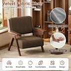 Accent Chair Mid Century Modern Chair, Velvet Upholstered Lounge Arm Chair - Image 5
