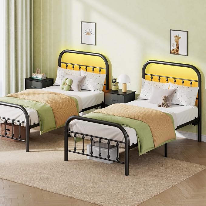 WLIVE Metal Platform Bed Frame, Twin Bed Frames - Image 2