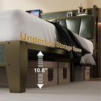 LIKIMIO California King Bed Frame, Storage Headboard - Image 4