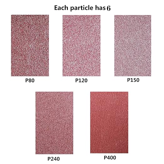 1/2 x 18 Inch Aluminum Oxide Sanding Belt, 6 of Each 80/120/150/240/400 - Image 5