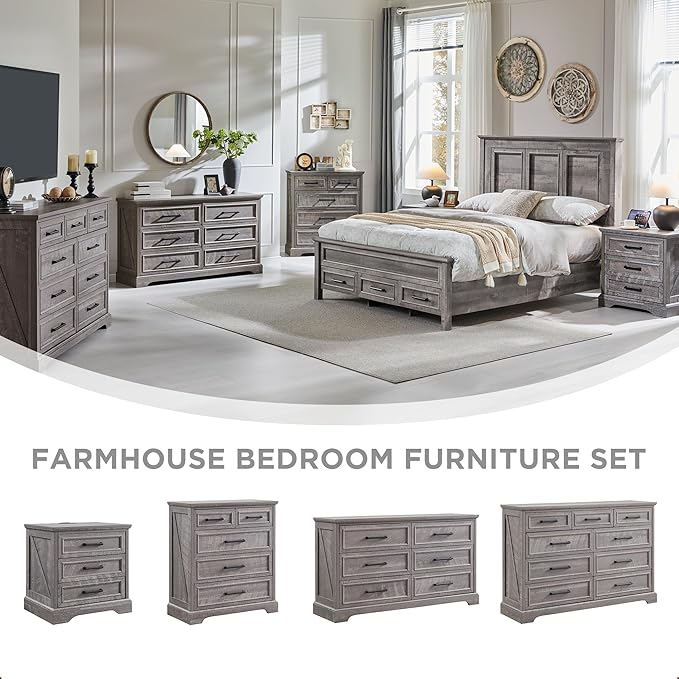 ACCOHOHO Farmhouse Nightstand - Image 4