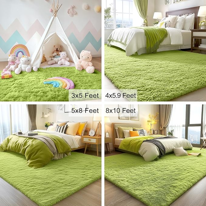 OLANLY 3x5 Machine Washable Small Bedside Rug, Soft Fluffy Shaggy Rugs - Image 4