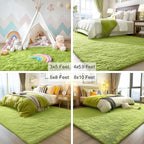 OLANLY 3x5 Machine Washable Small Bedside Rug, Soft Fluffy Shaggy Rugs - Image 4