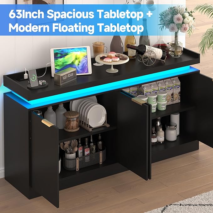 LED Sideboard Buffet Cabinet - Image 7